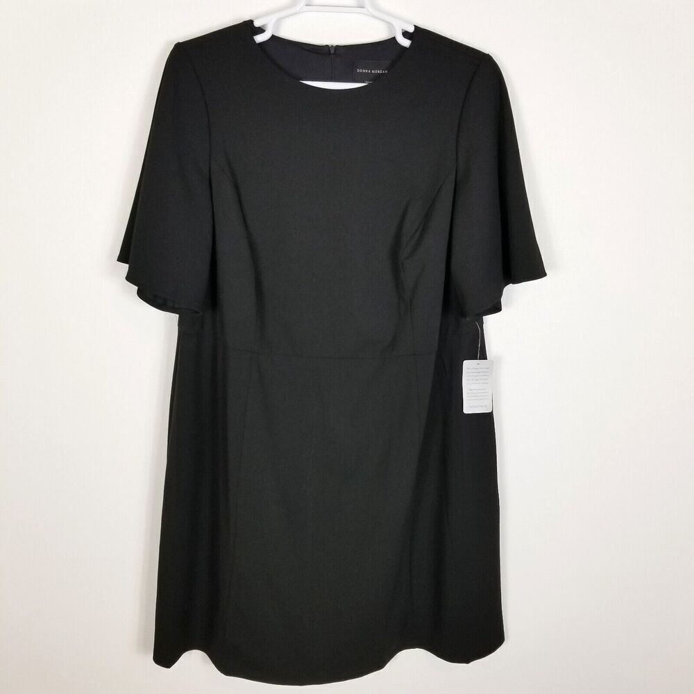 Donna Morgan Women Plus‎ Short Sleeve Shift Dress Size 22W Black Short Sleeve